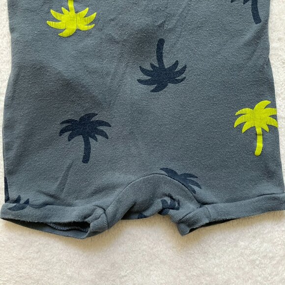 Joe Fresh Baby Romper 3-6M | Palm Tree Print | Short Sleeve Summer One-Piece - Picture 15 of 16